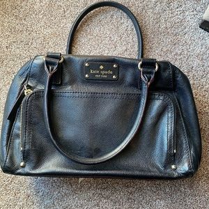 Kate spade coated black bowling bag